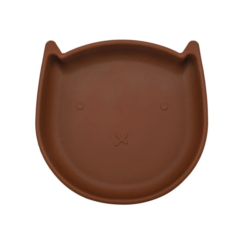 Food Grade Silicone Dish For Babies BPA Free Cartoon Cat Children Dishes Toddle Training Tableware Feeding Bowls Baby Stuff