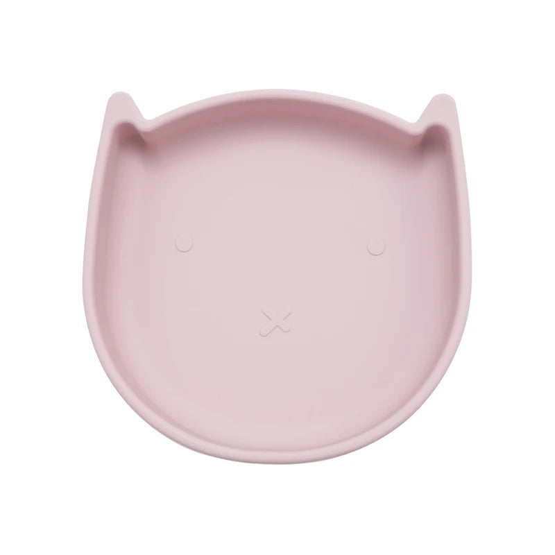 Food Grade Silicone Dish For Babies BPA Free Cartoon Cat Children Dishes Toddle Training Tableware Feeding Bowls Baby Stuff