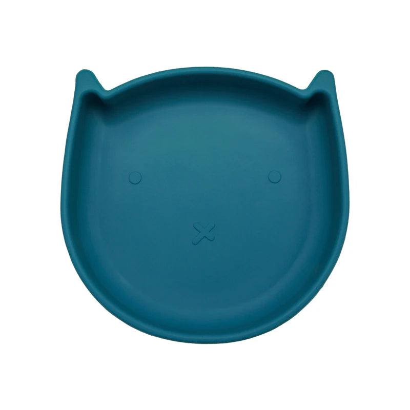 Food Grade Silicone Dish For Babies BPA Free Cartoon Cat Children Dishes Toddle Training Tableware Feeding Bowls Baby Stuff