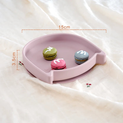 Food Grade Silicone Dish For Babies BPA Free Cartoon Cat Children Dishes Toddle Training Tableware Feeding Bowls Baby Stuff