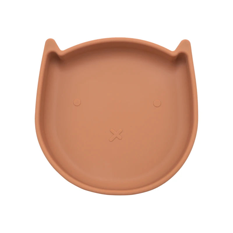 Food Grade Silicone Dish For Babies BPA Free Cartoon Cat Children Dishes Toddle Training Tableware Feeding Bowls Baby Stuff