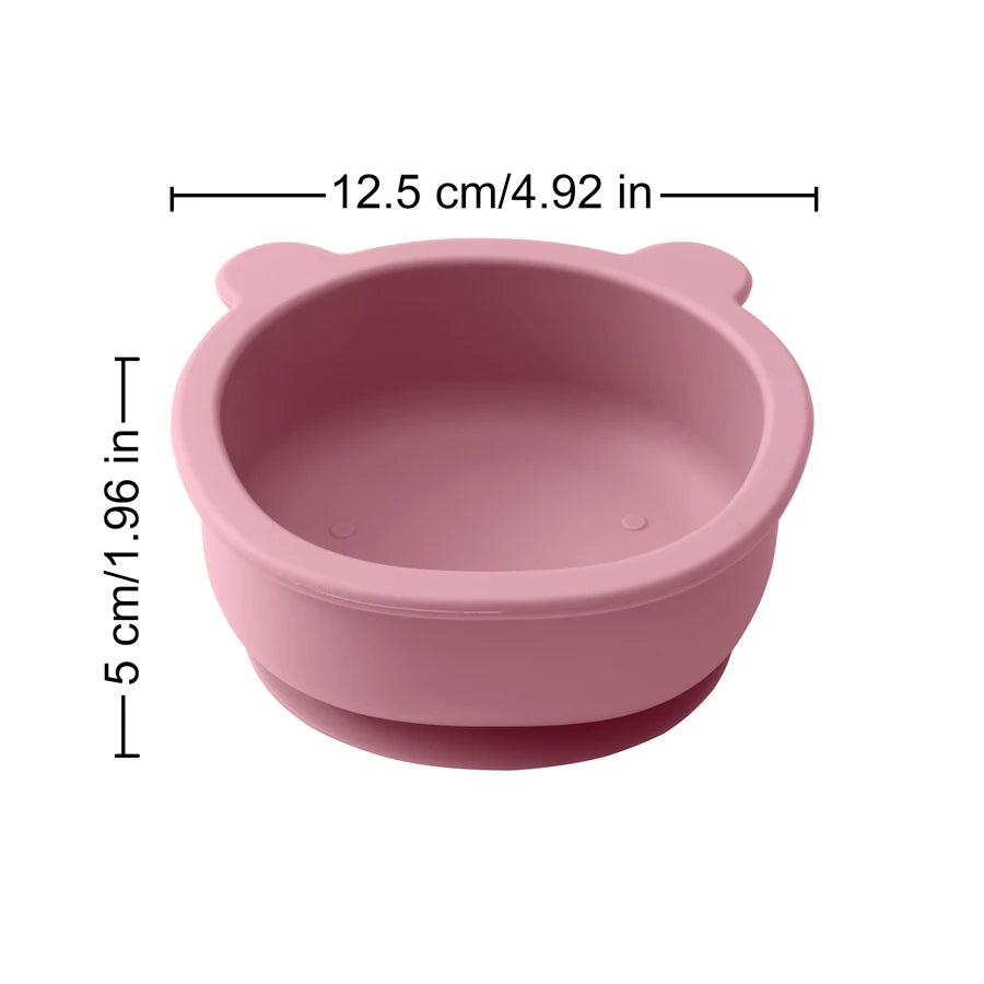 1PC Silicone Baby Tableware Suction Dinner Set Eating Training Baby Stuff Cartoon Cute Bear Shape Bowl Toddler Tableware